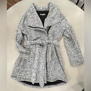 Steve Madden Women's Textured Heather Gray Trench Coat